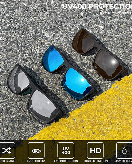 KALIYADI Polarized Sunglasses for Men, Lightweight Sun Glasses with UV Protection for Driving Fishing Golf