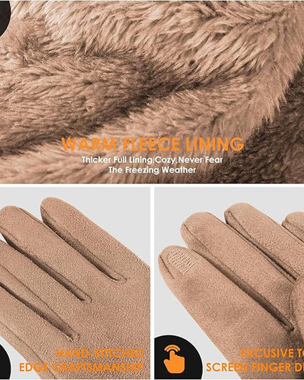 Cold Weather Womens Gloves, Winter Gloves for Women Thermal Warm Fleece Lined, Touchscreen Gloves for Christmas Gifts