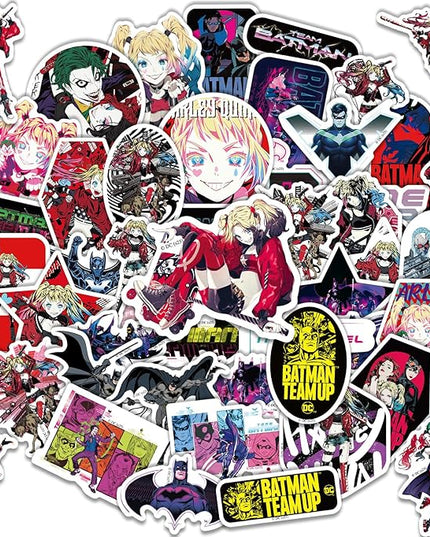 50PCS Cool Comic Style Superhero Stickers Pack – Waterproof Vinyl Decals for Laptop, Water Bottle, Phone, Skateboard, Car, Scrapbook, Aesthetic Anime-Inspired Art Stickers for Kids & Adults
