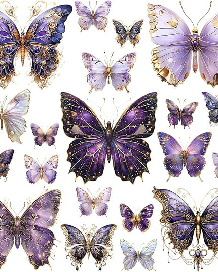 XERE 400 Pcs Butterflies Flora and Fauna Scrapbook Stickers Set for Scrapbooking and Journaling Notebooks, Junk Journal Supplies, Sketchbook, Bookmark Making, Planner Sticker
