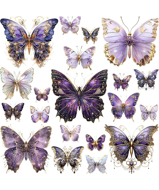 XERE 400 Pcs Butterflies Flora and Fauna Scrapbook Stickers Set for Scrapbooking and Journaling Notebooks, Junk Journal Supplies, Sketchbook, Bookmark Making, Planner Sticker