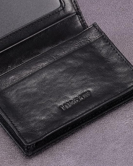 Leather Business Card Case Holder for Men & Women, Italian Calfskin