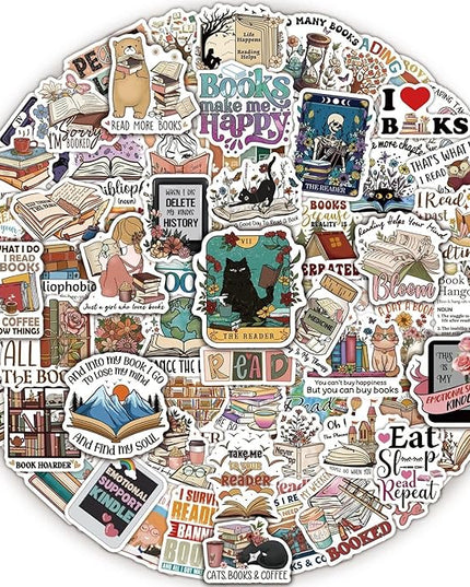 MiStar 110 PCS Book Stickers for Kindle, Bookish Reading Literary Quote Lover for Water Bottles Phone Case Laptops Gifts Decal Decor for Teens Women Adults Bookworm Readers