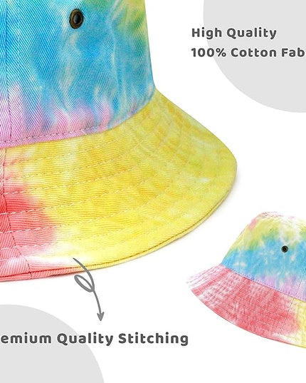 The Hat Depot Bucket Hat - Unisex 100% Cotton & Denim UPF 50 Packable Summer Travel Beach Sun Hat