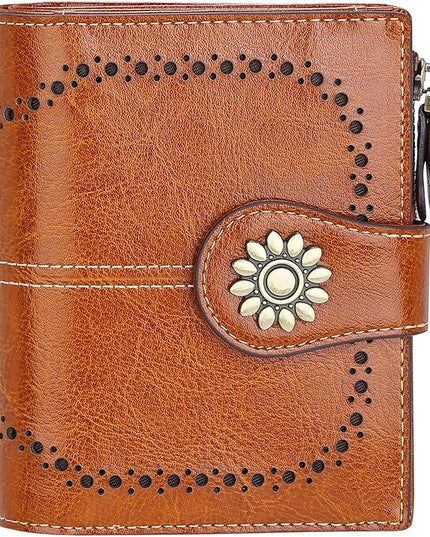 Lavemi Womens Leather Wallet Small Compact RFID Blocking Credit Card Case Purse with Zipper Pocket | Small, Compact, RFID Blocking, Zipper Pocket, Small, Compact