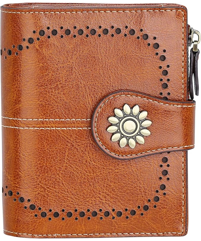 Lavemi Womens Leather Wallet Small Compact RFID Blocking Credit Card Case Purse with Zipper Pocket | Small, Compact, RFID Blocking, Zipper Pocket, Small, Compact
