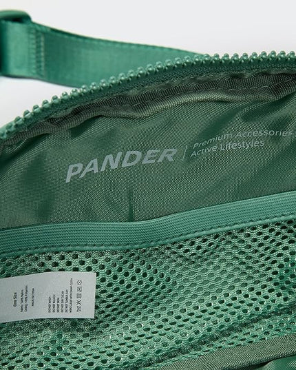 Pander Two Way Zipper Fanny Pack Nylon Everywhere Belt Bag for Women, Water Repellent Waist Packs, Crossbody Bags with Adjustable Strap (Eucalyptus Green)