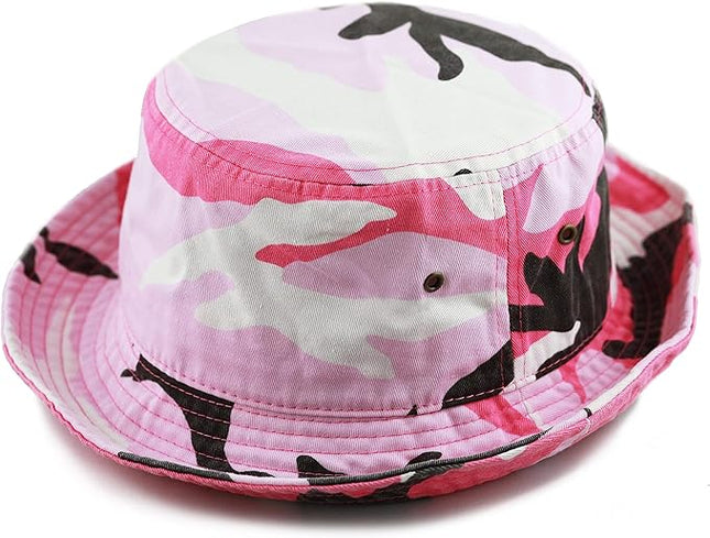 The Hat Depot Bucket Hat - Unisex 100% Cotton & Denim UPF 50 Packable Summer Travel Beach Sun Hat