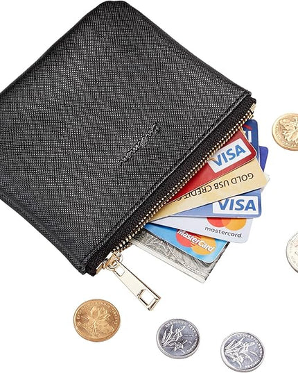 Chelmon Vegan Leather Coin Purse Pouch Change Purse With Zipper For Men Women