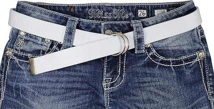 Gelante Canvas Web D Ring Belt Silver Buckle Military Style for men & women 1 or 3 pcs