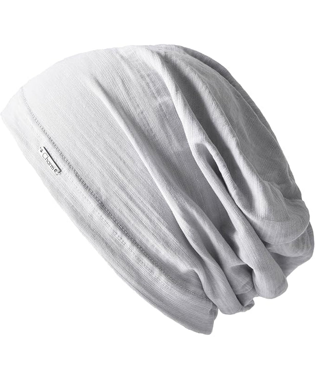 CHARM Cotton Summer Beanie for Men & Women - Slouchy Lightweight Chemo Headwear for Women, Hipster Fashion Slouchy Hat