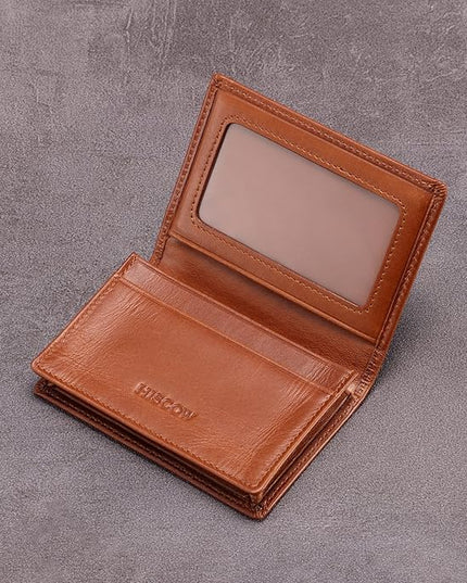 Leather Business Card Case Holder for Men & Women, Italian Calfskin