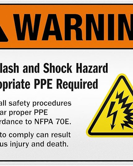 Warning Arc Flash And Shock Hazard Appropriate PPE Required Sign, 24x30 Inches, 3M EGP Reflective .080 Aluminum, Fade Resistant, Made in USA by My Sign Center
