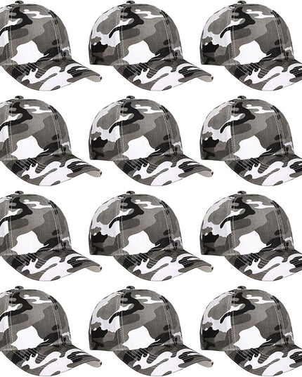 Falari Wholesale Bulk Lot 12-Pack Baseball Cap Adjustable Size Plain Blank Solid Color