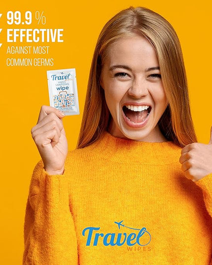 Hand Sanitizing Travel Wipes – 30ct Individually Wrapped | Fragrance-Free, Moisturizing, 70% Isopropyl Alcohol Wipes | Travel, Home, Office, Daily Use | Made in USA