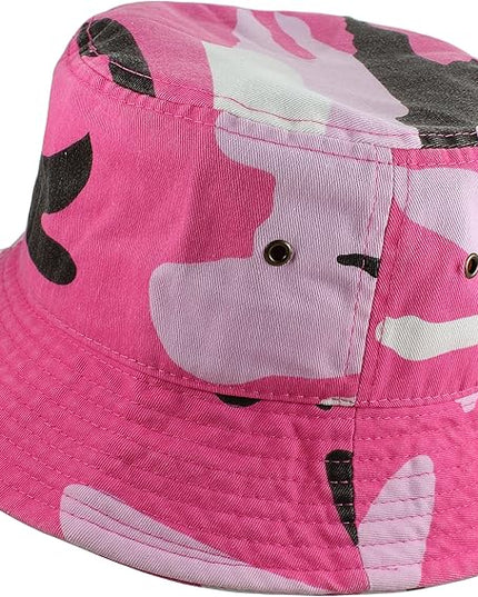 Gelante Solid Color 100% Cotton Bucket Hat for Women and Men Packable Travel Summer Beach Hat