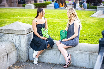 ChicoBag Snack Time rePETe Reusable Sandwich Bags w/Secure Hook & Loop | Perfect for Sandwiches & Snacks | Eco-Conscious Baggies | Easy to Clean | Avocado Pattern (Pack of 3)