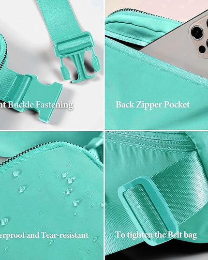 YOSHUYUKI Waist Belt Bag for Women Lulu Dupes Mini Small Crossbody Purse Sling Cute Fashion Waterproof Fanny Pack Over The Shoulder Bags Fashionable Travel Running Belt Pouch Bum Bag Peppermint Green
