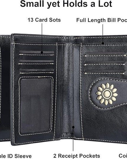 Lavemi Womens Leather Wallet Small Compact RFID Blocking Credit Card Case Purse with Zipper Pocket | Small, Compact, RFID Blocking, Zipper Pocket, Small, Compact