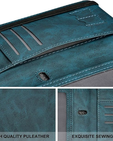 HerriaT Passport and Vaccine Card Holder Combo,Cover Case with CDC Vaccination Card Slot, Leather Travel Documents Organizer Protector, with RFID Blocking, for Women and Men