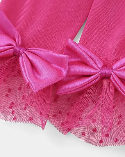BABEYOND Lace Gloves for Women - Bow Short Prom Gloves Evening Elegant Accessories for Wedding Opera Party