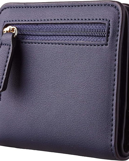 Toughergun Women’s Small Slim Leather Wallet with RFID Protection, Compact Bifold Mini Purse with Clear ID Window