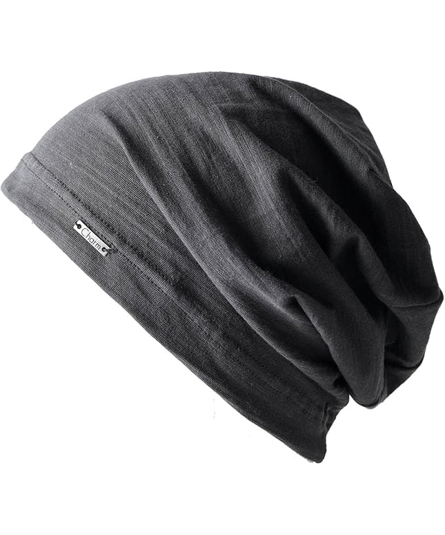 CHARM Cotton Summer Beanie for Men & Women - Slouchy Lightweight Chemo Headwear for Women, Hipster Fashion Slouchy Hat