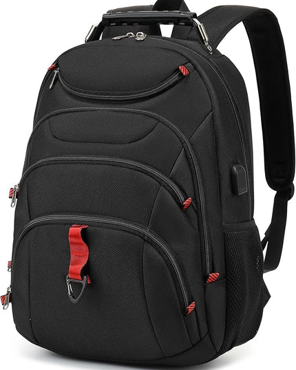 Boavan Laptop Backpack for men, 15.6 inch Laptop Bag with USB Port, Waterproof Travel Work Backpack Purse, Anti-Theft Teacher Nurse Doctor Casual Bookbags Office Business backpack，Black
