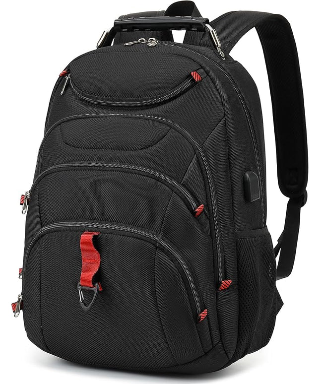 Boavan Laptop Backpack for men, 15.6 inch Laptop Bag with USB Port, Waterproof Travel Work Backpack Purse, Anti-Theft Teacher Nurse Doctor Casual Bookbags Office Business backpack，Black