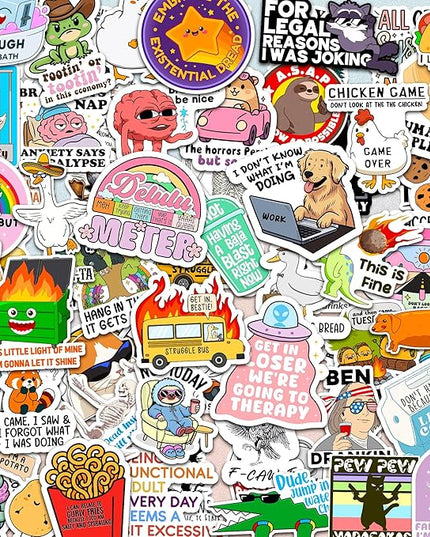 Delulu is Da Solulu by Puraesla - 300PCS Funny Holographic Stickers for Adults - Sarcastic Meme Decals for Friends,Co Workers Waterproof Vinyl for Laptop, Water Bottle, Journal
