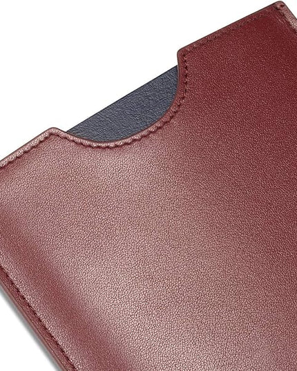 HISCOW Minimalist Passport Sleeve - Italian Calfskin (Wine Red)