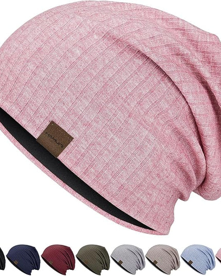Slouchy Beanie for Men Women Soft Lightweight Running Beanie Hat Chemo Cap Skull Cap