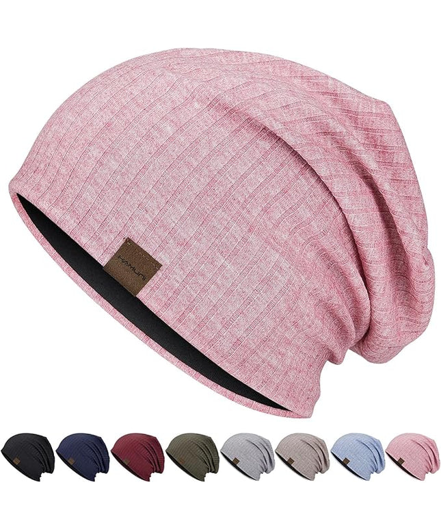 Slouchy Beanie for Men Women Soft Lightweight Running Beanie Hat Chemo Cap Skull Cap