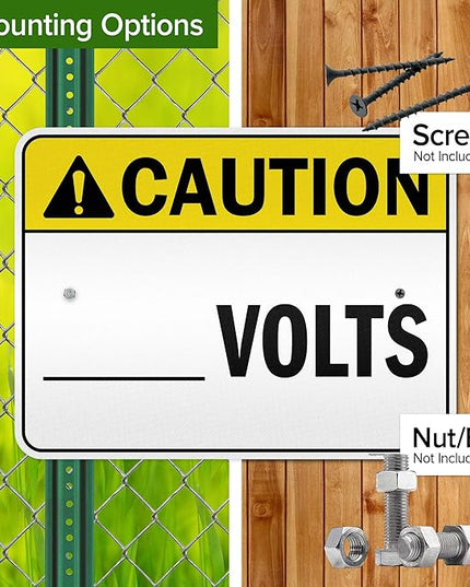 Caution Volts Sign, 18x24 Inches, 3M EGP Reflective .080 Aluminum, Fade Resistant, Made in USA by My Sign Center