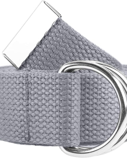 Gelante Canvas Web D Ring Belt Silver Buckle Military Style for men & women 1 or 3 pcs
