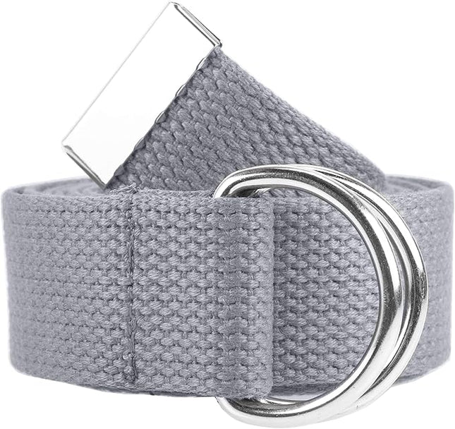 Gelante Canvas Web D Ring Belt Silver Buckle Military Style for men & women 1 or 3 pcs