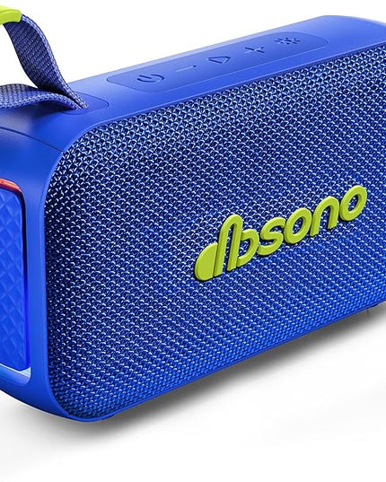 Bluetooth Speaker Stereo 20W Loud Sound: 30H Playtime, IPX5 Water Resistant, Portable Wireless Speakers, Powerful Bass, Lightshow, Birthday Gifts for Men/Adults/Teens, Beach Vacation Essentials, Blue