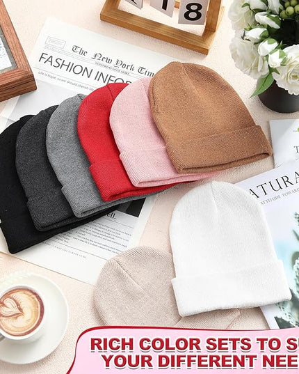 Winter Beanie Hats Bulk for Women Men Cozy Knitted Cuffed Skull Cap Soft Ski Hat for Homeless Gift Donation