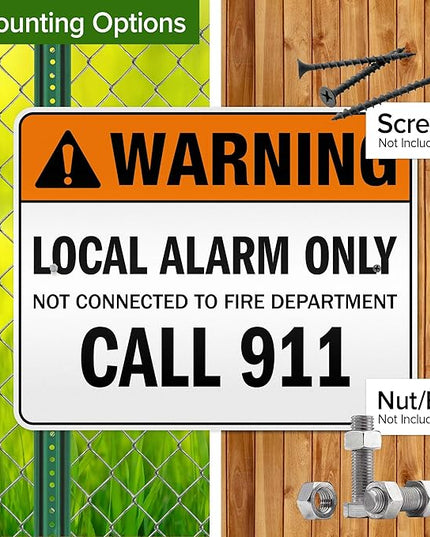 Warning Local Alarm Only Not Connected To Fire Department Call 911 Sign, 24x30 Inches, 3M EGP Reflective .080 Aluminum, Fade Resistant, Made in USA by My Sign Center