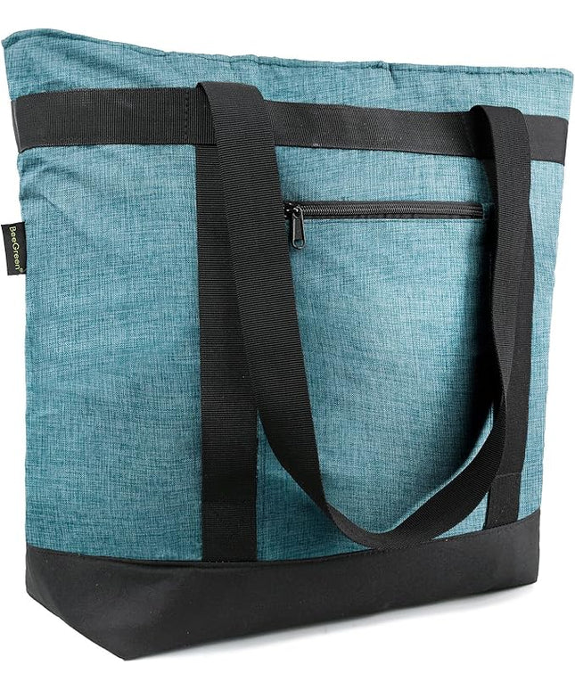 BeeGreen Cooler Bag Soft Leakproof Insulated Tote with Zipper for Beach Travel Grocery