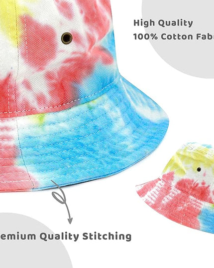 The Hat Depot Bucket Hat - Unisex 100% Cotton & Denim UPF 50 Packable Summer Travel Beach Sun Hat