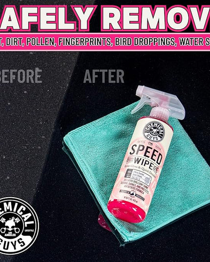 Chemical Guys Speed Wipe Quick Detailer - High Gloss, Streak-Free Shine, Detail Spray for Cars, Trucks, Motorcycles, RVs, and More, Safe on Paint, Glass, Wheels, and Trim, Cherry Scent, 128 fl oz