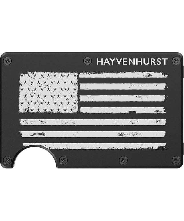 Hayvenhurst Wallet For Men - Reinvented Design Men's Wallet - Slim, Minimalistic & Seamless, Blocks RFID Scanners, Holds 12 Cards & Has a Money Clip (Patriot)