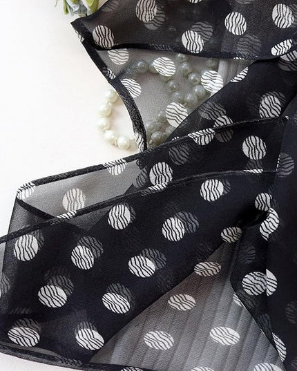 JERLA Women 100% Mulberry silk Scarf Long Large Lightweight Scarves Fashion Women Soft polka dot Print Neckerchief