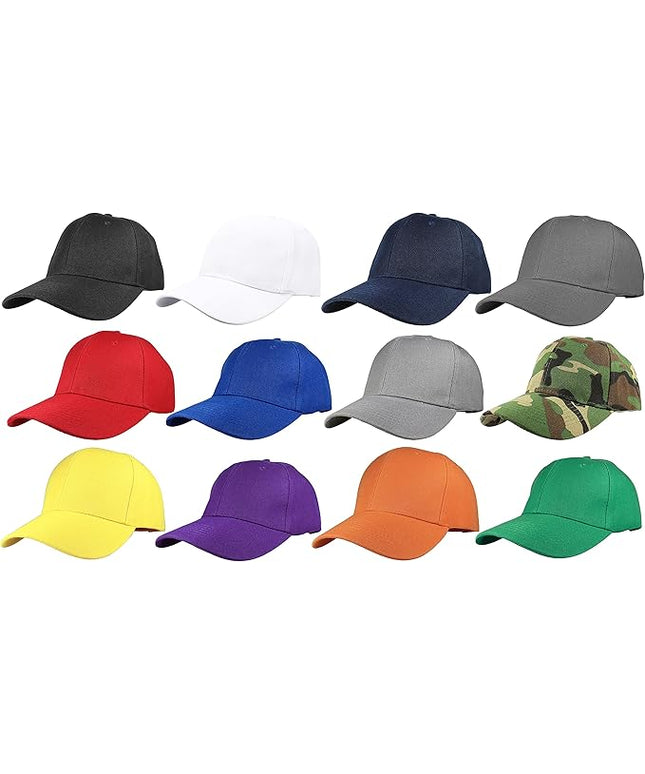 Gelante Plain Blank Baseball Caps Adjustable Back Strap Wholesale LOT 12 PC'S