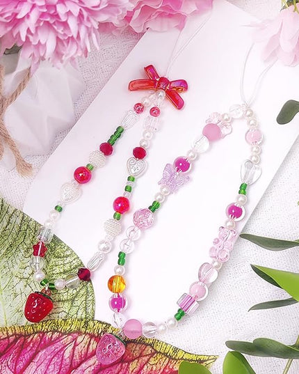 Phone Charms Cute Beaded Phone Lanyard Wrist Strap Aesthetic CellPhone Keychain Cute PhoneCharms for Women