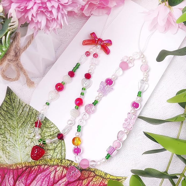 Phone Charms Cute Beaded Phone Lanyard Wrist Strap Aesthetic CellPhone Keychain Cute PhoneCharms for Women