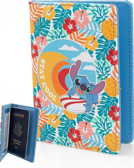 Disney Lilo & Stitch Passport Holder, Officially Licensed Passport Holder for Women, Travel Essentials for Women