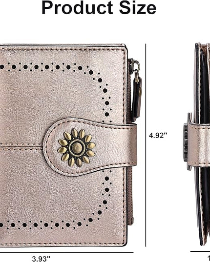 Lavemi Womens Leather Wallet Small Compact RFID Blocking Credit Card Case Purse with Zipper Pocket | Small, Compact, RFID Blocking, Zipper Pocket, Small, Compact