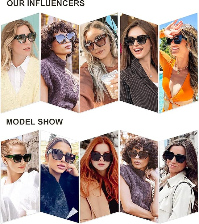 SOJOS Large Oversized Polarized Sunglasses for Women, Big Designer Womens Trendy Square Shades SJ2205